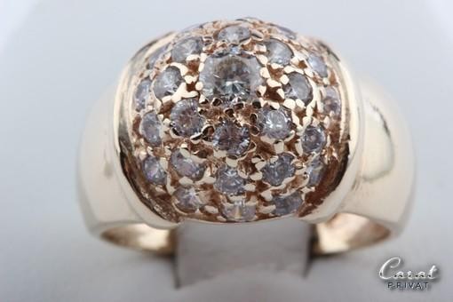 Ring Kristall 14kt 585 Gelbgold Gr 47 Unikat