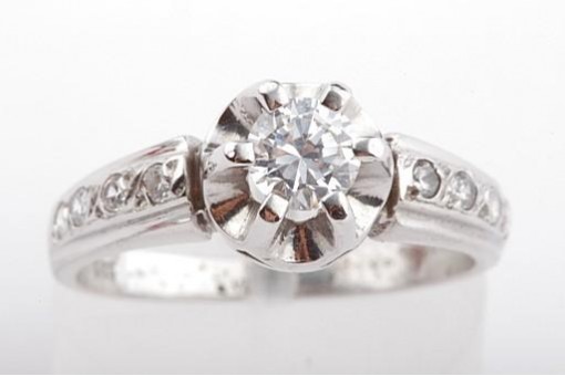 Kristall Ring Weiß Gold 585 14kt Gr 57 Top!