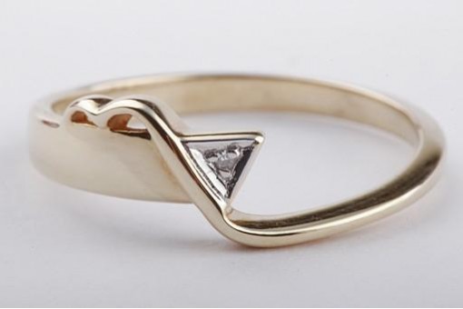 Brillant Diamant Ring in aus 585 14kt Gelbgold mit Brilliant 0,005ct