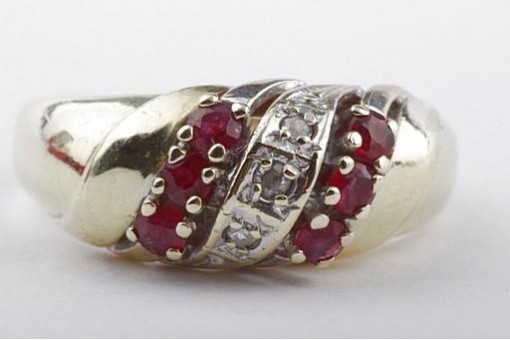 Rubin Diamant Ring 585 14kt Gelbgold Gr 54 17,2mm