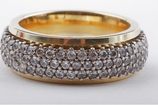 Drehring Kristall drehbar 585 14k Gelb Gold Gr. 54 17,2 mm Top