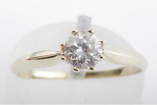 Kristall Ring Solitär 585 14k Gelb Gold Grösse 56 17,8 mm fein
