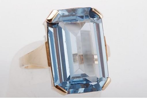 Ring synth. Spinell 585 14kt Rosegold