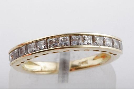 Halb Memory Ring Kristall 585 Gelb Gold 14kt. Anfertigung Top