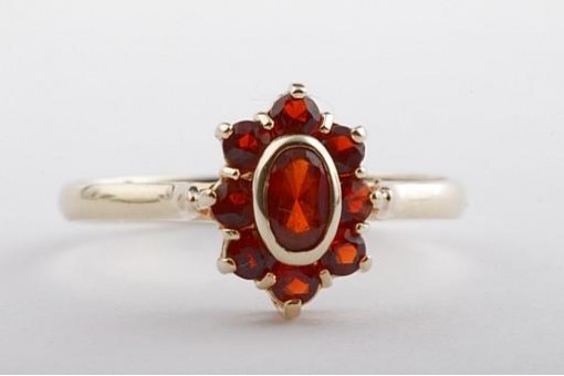 Granat Ring 585 14K Gelb Gold Gr 55 Top!