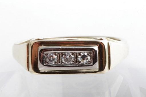 Brillant Diamant Ring 585 14K Gelb Gold Gr. 50