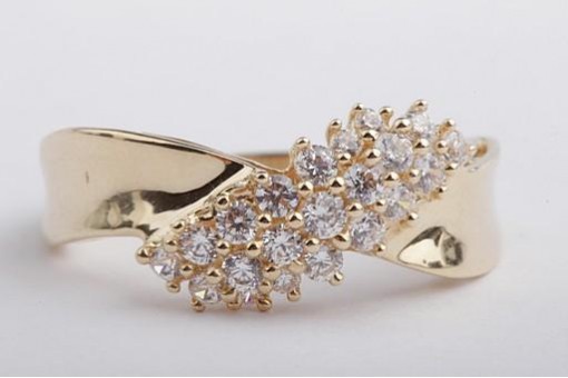 Kristall Ring 14K 585 Gelb Gold Top!