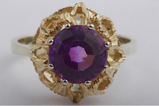 Ring Amethyst 2,36ct 585 14K Gelb Gold Gr 57 Top!