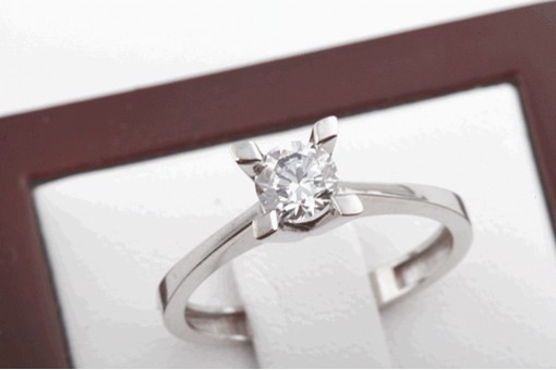 Ring Kristall 585 14K Weiß Gold Gr. 54 Top!