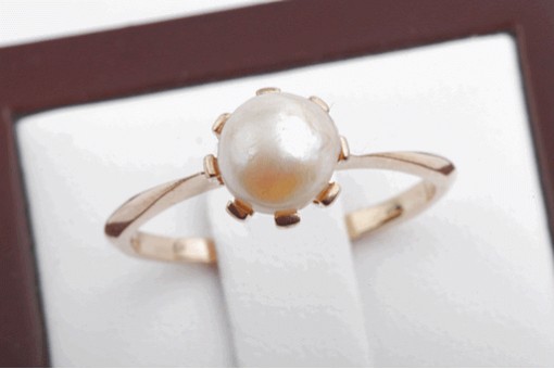 Schöner Perlenring Akoyaperle 750 18k Rosegold Top!