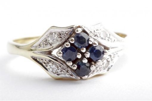 Saphir Brillant Ring 585 14K Gelb Gold Gr. 53