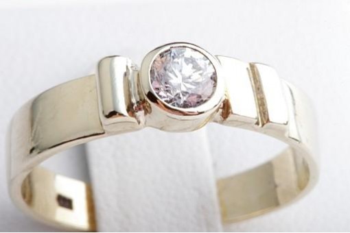 Kristall Solitär Ring 333 8K Gelb Gold Gr. 59