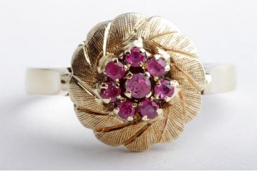 Rubin Ring 585 14K Gelb Gold Gr. 54