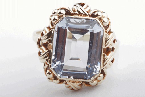 Schöner Topas Ring 585 14k Gelb Gold Größe 56
