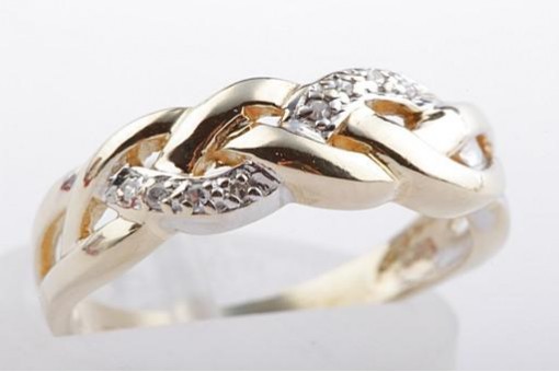 Diamant Ring 14K 585 Gelbgold Gr. 52