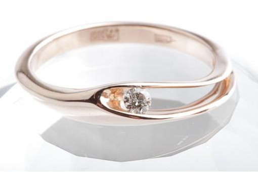 Solitär Brillant Diamant Ring 585 14K Rotgold Gr. 58