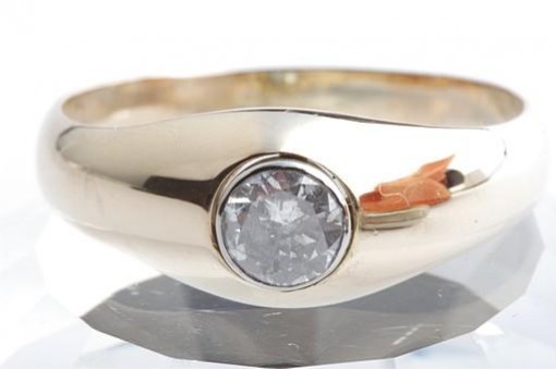 Solitär Diamant Ring 0,38ct 750 18K Gelbgold Gr. 63