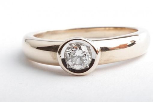 Solitär Brillant Diamant Ring 0,25ct 585 14K Gelbgold Gr. 52