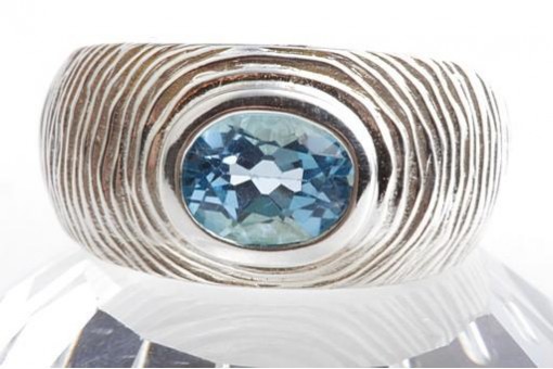 Silberring Silberringe in 925 Sterling Silber mit Blau Topas Gr. 62