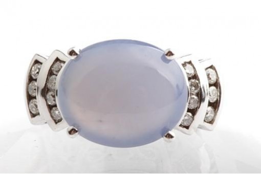 Ring mit Mondstein und 14 Brillanten Diamant 925 Sterling Silber Gr. 50