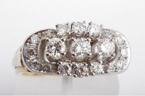 Brillant Diamant Ring 1,0ct 750 18K Bicolor Gold Brilliant Grösse 55 Top