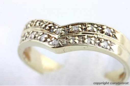 Brillantring Diamant Ring 14K 585 Gelbgold mit Brilliant Brillanten