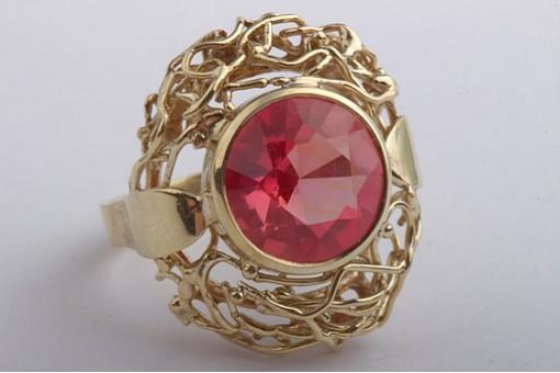 Ring Roter Stein 333 8K Gelb Gold Gr 56 Feine Handarbeit Top!