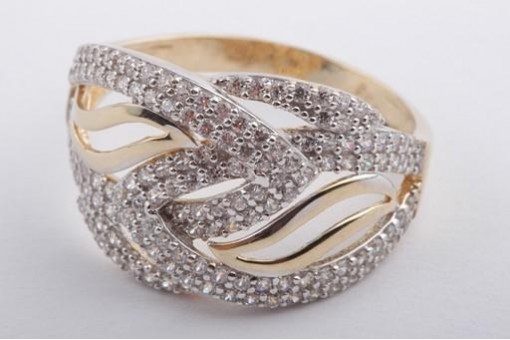 Ring Kristall 333 er 8kt Gelb Gold Gr 58 Top!