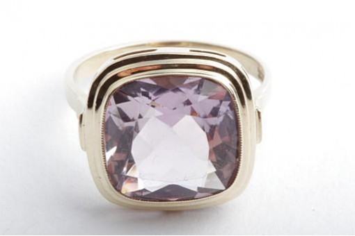 Ring Amethyst 6,9ct 333 8K Gelb Gold Gr 57 Top!