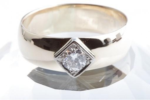 Solitär Brillant Diamant Ring 0,38ct 585 14K Gelbgold Gr. 59