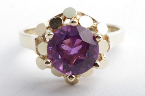 Amethyst Ring 585 14K Gelbgold Gr. 53