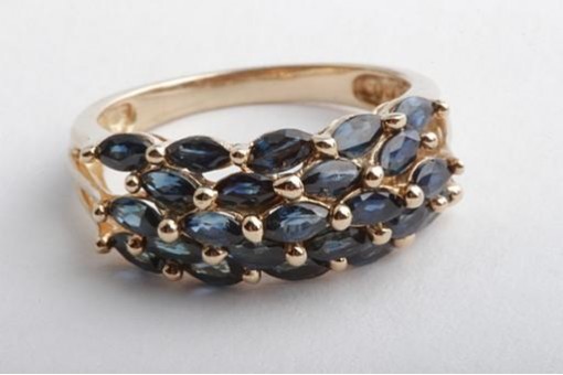 Saphir Ring 585 14K Gelbgold Gr. 53  23 Saphire Safir