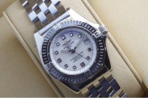 Breitling Callistino Lady Stahl Perlmutt Full Set von 2005 Ref. A72345