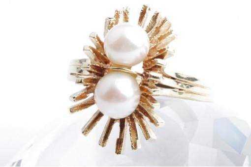 Ring 2 Akoyaperlen 585 14K Gelb Gold Gr. 56