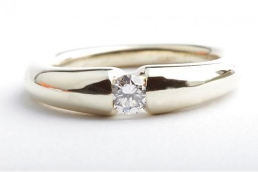 Spann Ring Brilllant Diamant Solitär 0,26ct in 585 er 14K Gelbgold 54 17,2mm