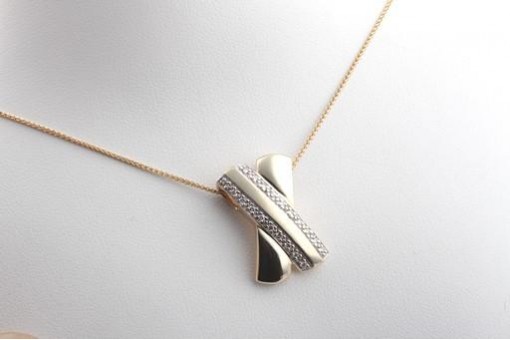 Kette Collier Anhänger 585 er Gelb Gold Brillanten Diamanten