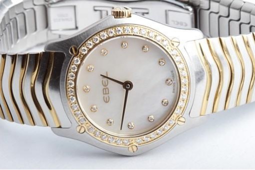 Ebel Classic Wave Lady Stahl/Gold Diamanten Perlmutt Zifferblatt Rev. 03/24