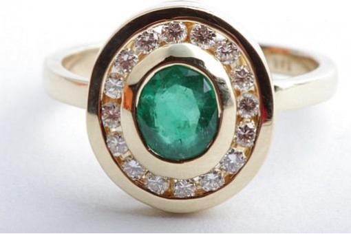 Smaragd Brillant Diamant Ring Smaragdringe Brillanten 585 14 Karat Gr. 52