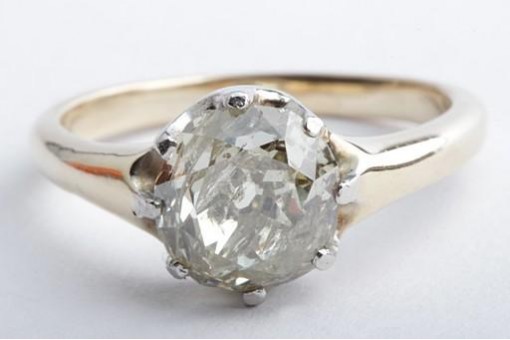 Diamantring antik Altschliff 2,66ct 750 18Kt Gelbgold 56 17,8mm