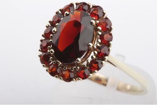 Granat Ring 585 14K Gelb Gold Gr 62 Top!