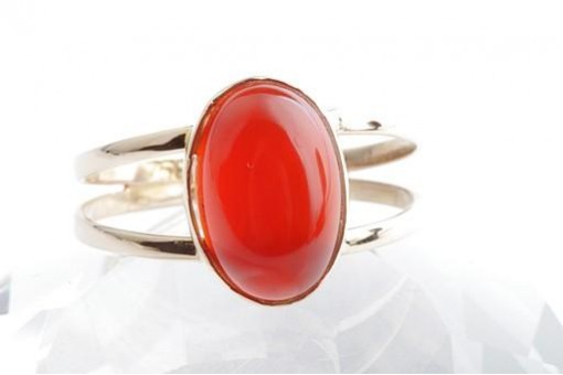 Koralle Ring 750 18K Gelbgold Gr. 57