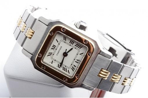 Cartier Santos Ref. 0902 Automatik Stahl & 18K Gold Ladies Damen