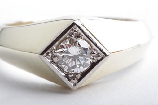 Herrenring Brillant Diamant Solitär 0,50ct Schmuckzertifikat Gr. 61 19,4mm