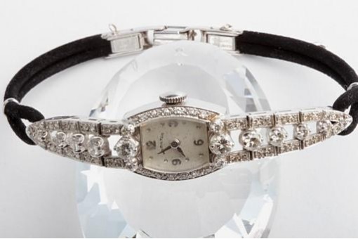 Hamilton Vintage 1960´s Damen Uhr Diamanten 14K Weißgold Handaufzug