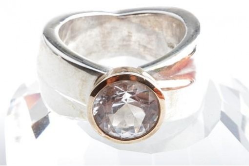 Kristall Ring 925 Sterlingsilber Gr. 54 massiv