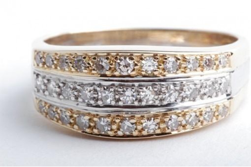 Design Brillant Diamant Ring 750 18K Bicolor Gold Gr. 54