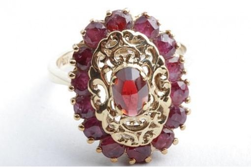 Granat Ring 8K 333 Gelbgold Gr. 57