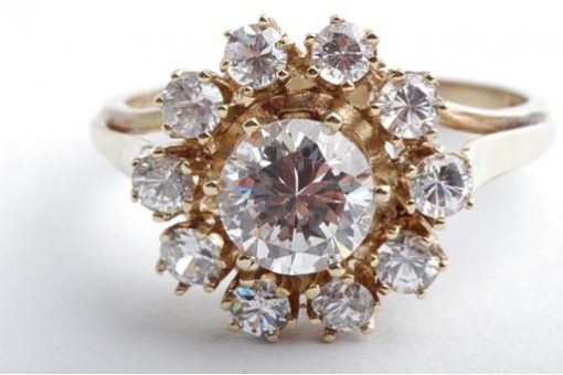 Kristall Ring 333 8K Gelb Gold Gr. 50