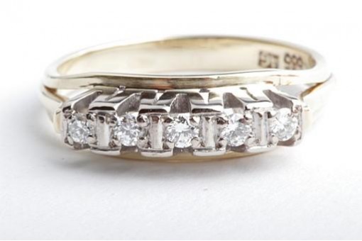 Brillant Diamant Band Ring 585 14K Gelb Gold Gr. 56