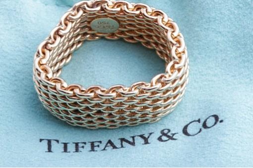 Tiffany & Co Somerset Mesh Ring 750 18K Gold Gr. 58